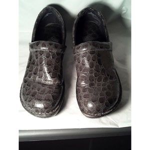 Womens Shoes, Nurse,  BOC Peggy,  Charcoal Grey Snakeskin Clogs Size 8 M